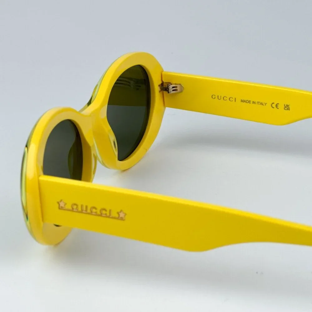 Gucci GG1587S 004 BRAND NEW Sunglasses Yellow Green Women Oval